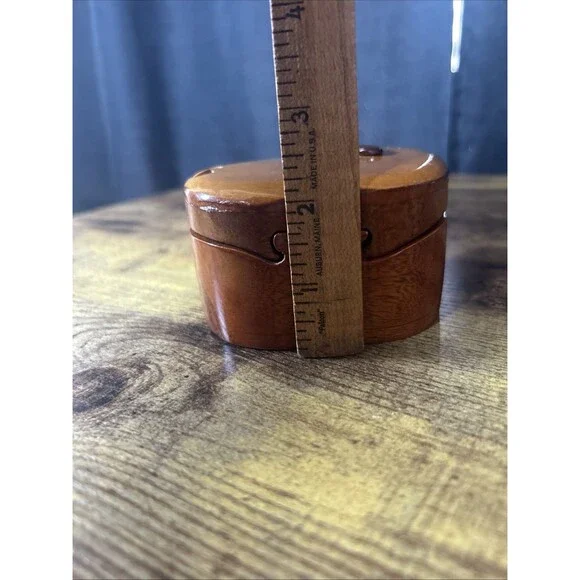 Apple Shaped Wooden Trinket Puzzle Jewelry Keepsake Box School Teacher Gift Vtg - Picture 10 of 15